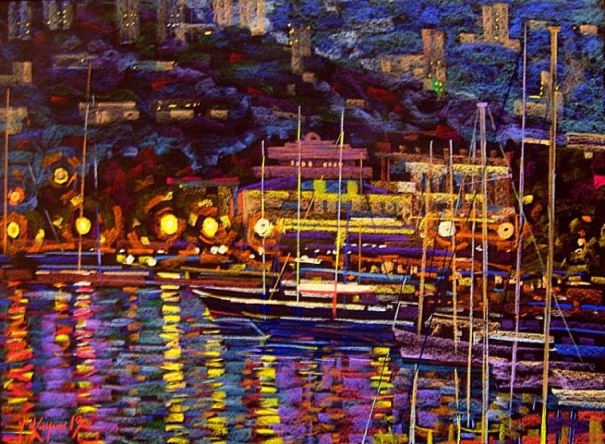 evening boat by Sergey Kachin