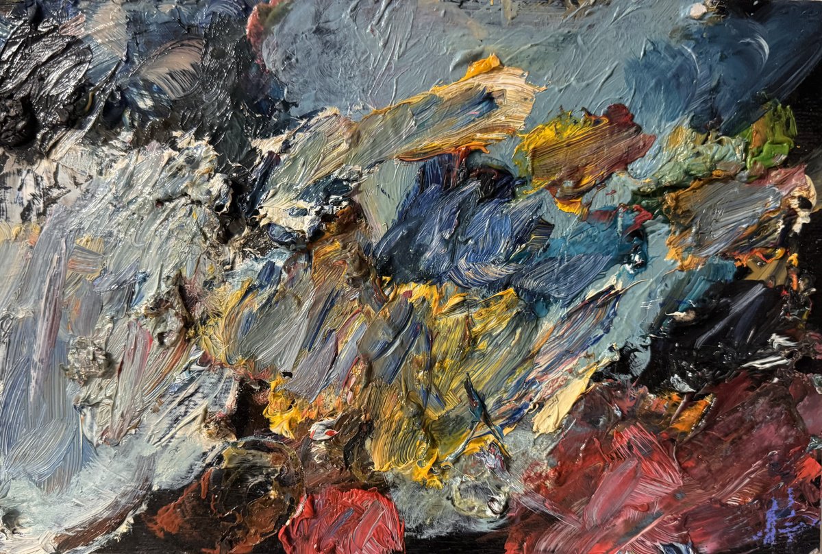 Expressive Abstract Oil Painting By Altin Furxhi, 12 X 8, Abstract Emotions, Original Artwork