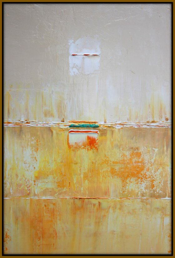 Abstract Orange Yellow Cream Panel