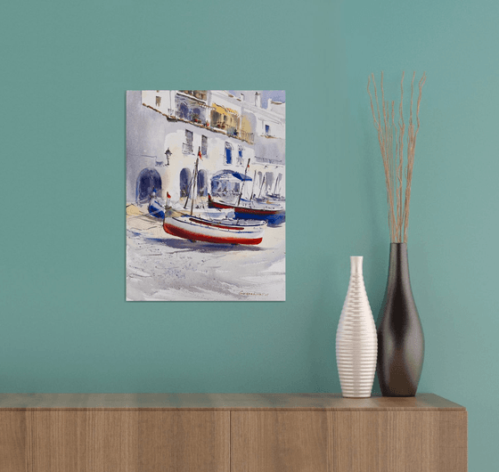 Sunlit Boats of Calella