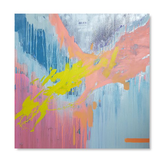 Abstract Mix my desires, 90×90 cm, original, Free shipping