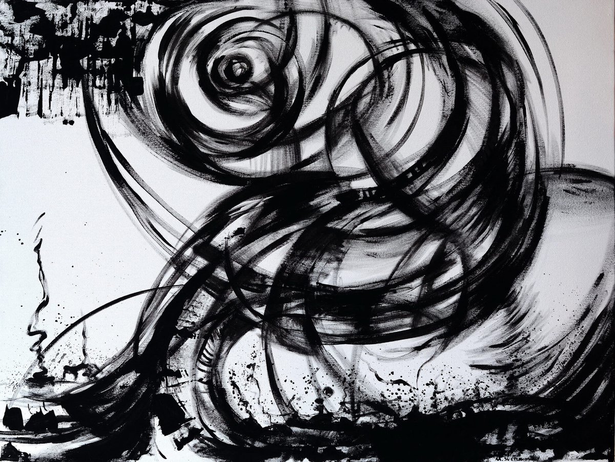 Black and white abstraction Envy by Maria Svetlakova