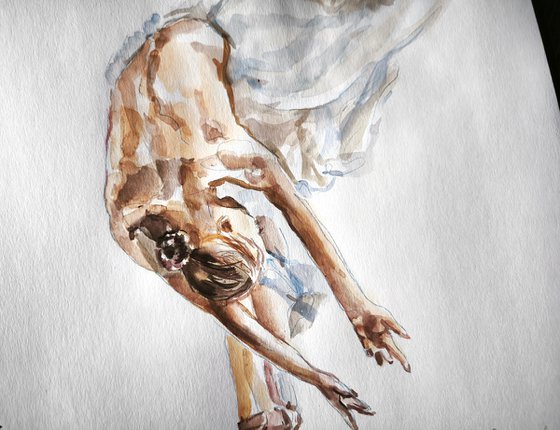 Ballerina watercolor drawing