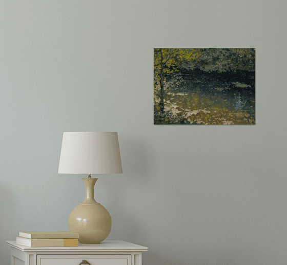 The Sunny Water - river landscape painting