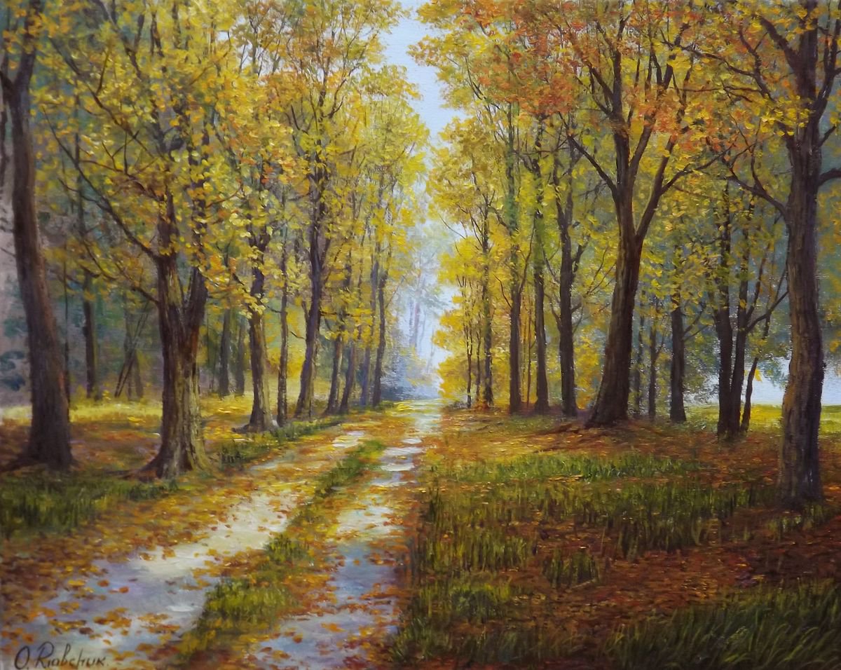 Autumn Path Oil painting by Oleg Riabchuk | Artfinder