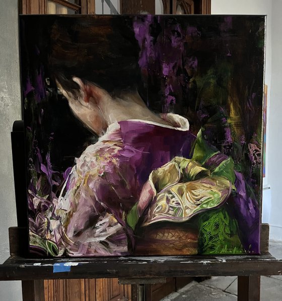 PURPLE-GIRL IN KIMONO