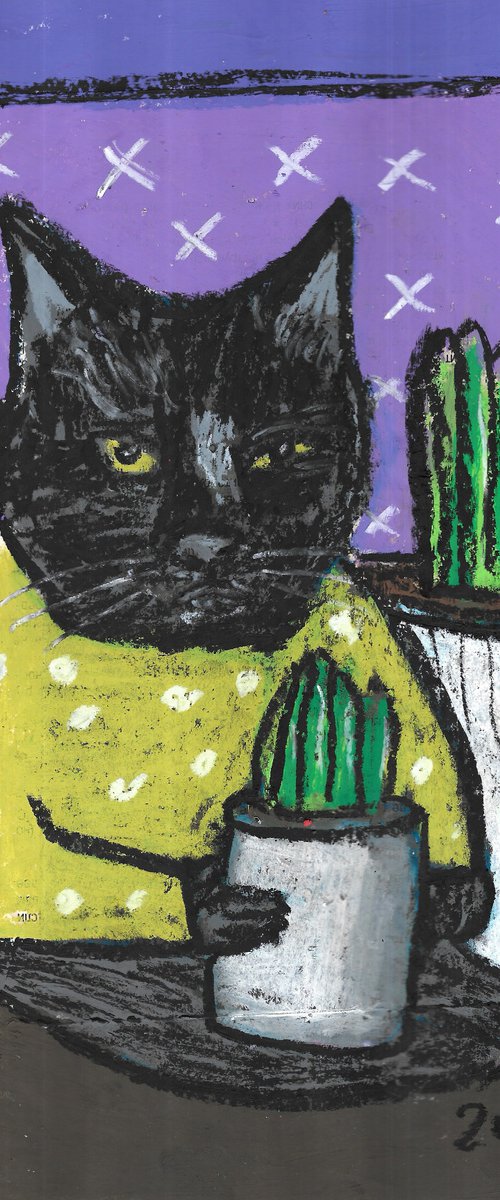 Cat with plants by Pavel Kuragin