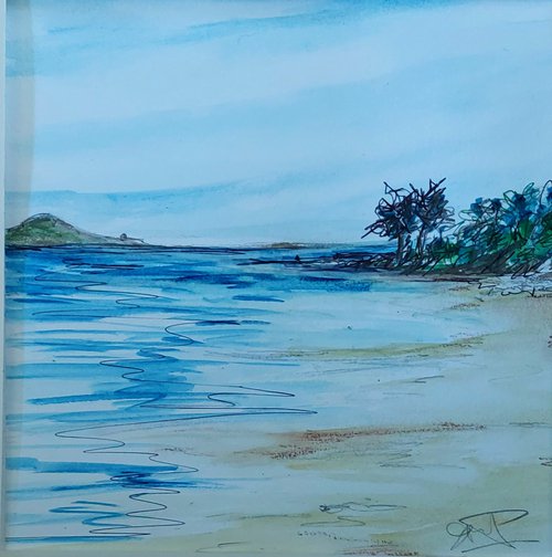 The Trees of Burrow Beach _ watercolour by Niki Purcell