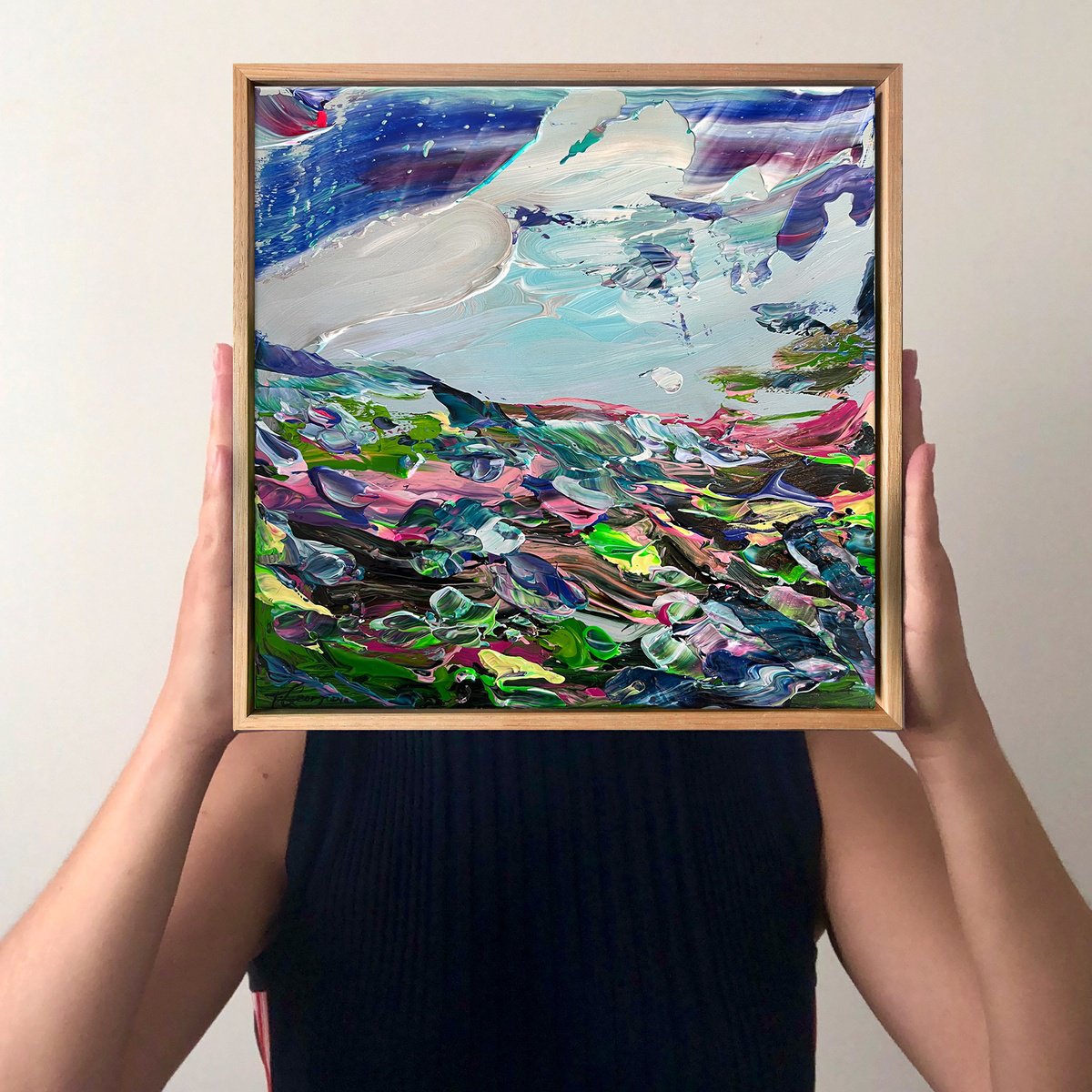 Organic Abstract Acrylic Painting By Tatiana Georgieva, 13 X 13", 