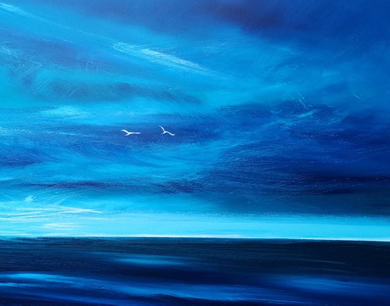 Morning Light in Blue - seascape, emotional, panoramic