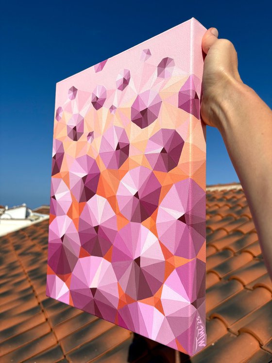 ORANGE SUMMER IN PINK CIRCLES