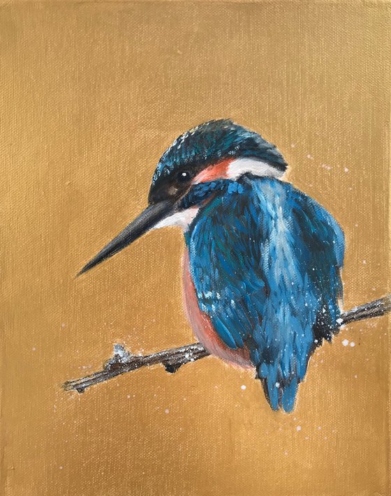 Kingfisher on Gold