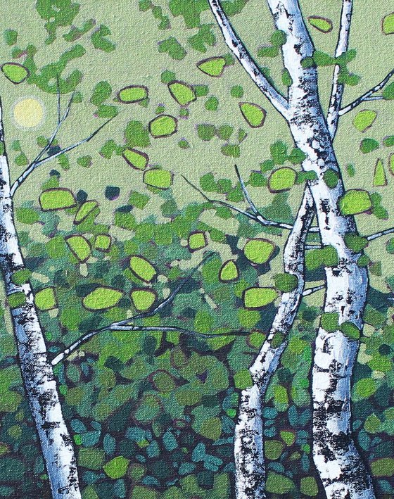 Birches with Goldenrod