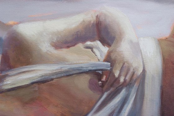 Naked Model, "Morning in France", Nude Art, Realistic Art