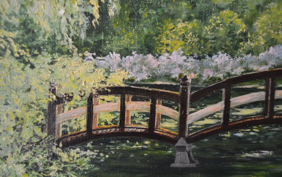 Landcsape Painting "Summer Morning in a Park" 50x60 cm