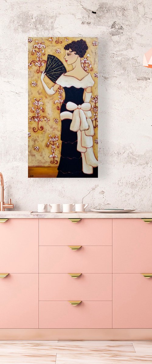 Woman with Fan by Karen Rieger