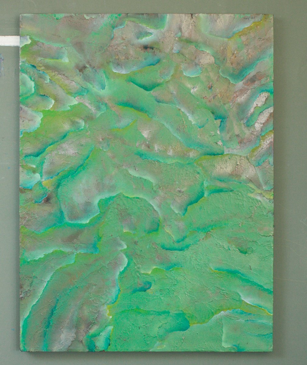 Organic Abstract Painting By Giuseppe Pastore, 24 X 32, Forest, Original Artwork