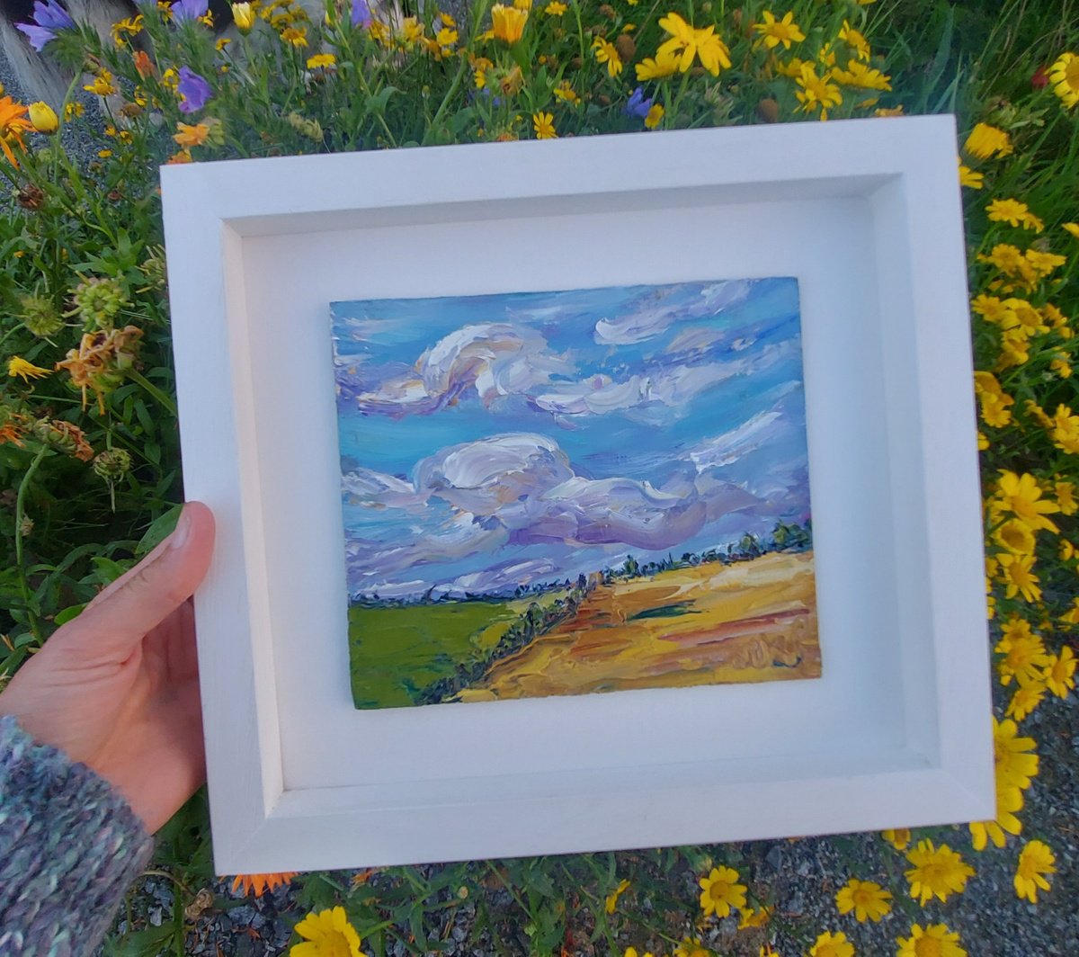 Rolling Fields & Summer Clouds by Niki Purcell - Irish Landscape Painting