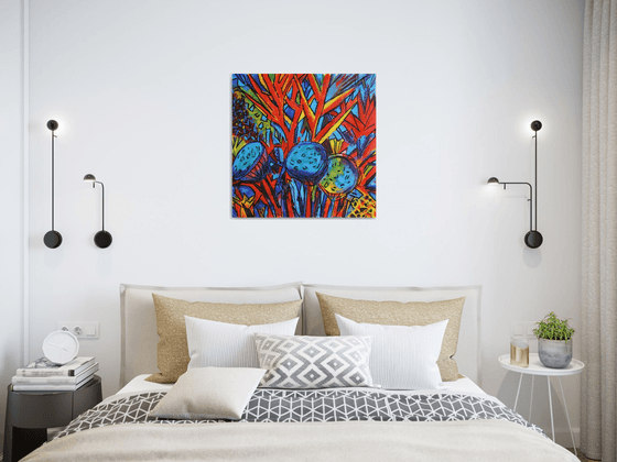 Floral Abstract Composition /  ORIGINAL PAINTING