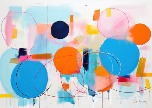 Bright blue and orange abstract 1812239 by Sasha Robinson