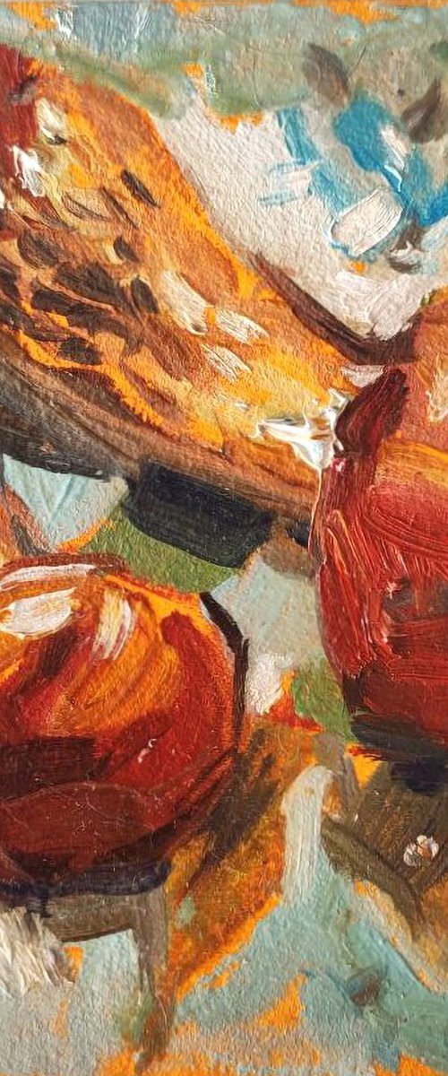 Mushrooms. Original oil painting by Natalia Miasnikova