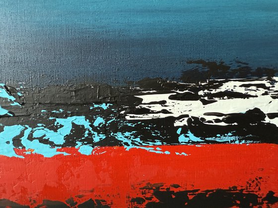 Red Sky Blue accent on black