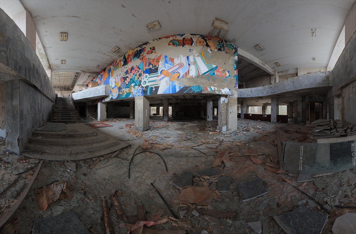 Photorealistic Cityscapes Photograph By Stanislav Vederskyi, 94 X 63", #22. Pripyat Energetic Foyer 1, Original Artwork