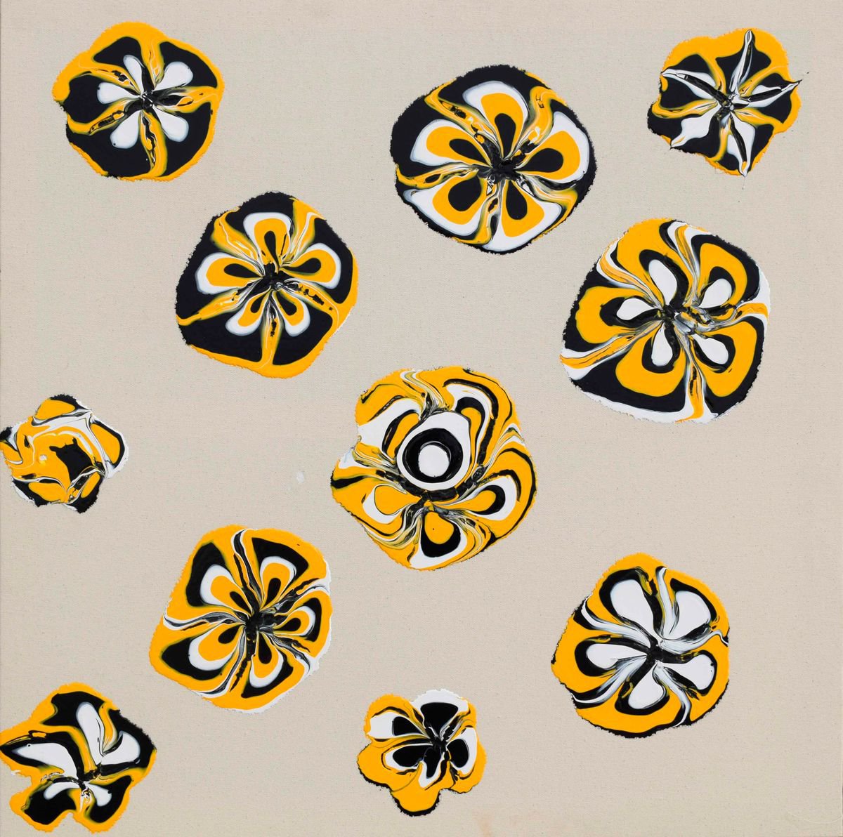 Abstract Acrylic Painting By Sumit Mehndiratta, 30 X 30", Untitled Nº104, Original Artwork