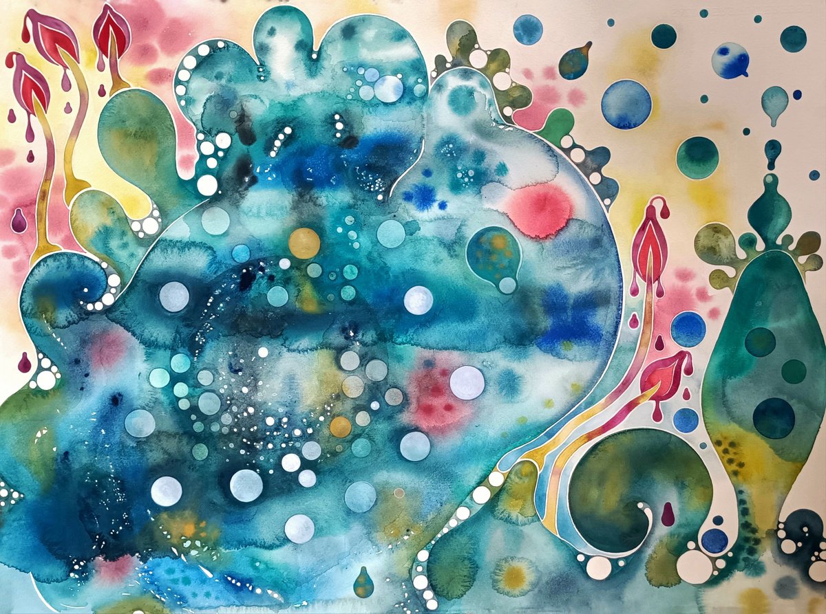 Organic Watercolour , Giardini Segreti 7 By Ilaria Finetti, 30 X 22, Artwork For Sale On Artfinder