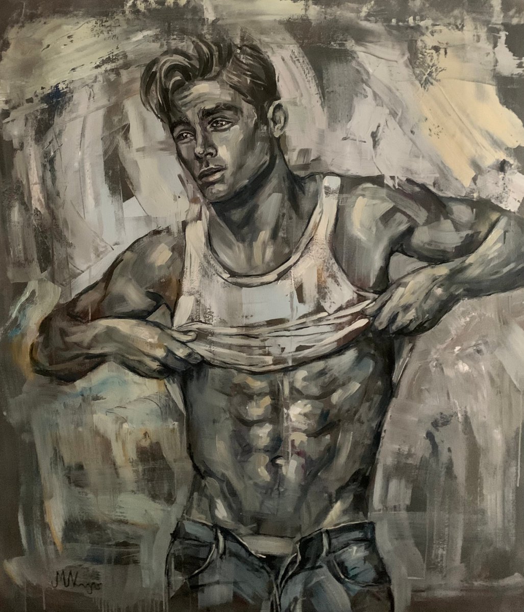 Male figure nude man naked gay oil painting by Emmanouil Nanouris