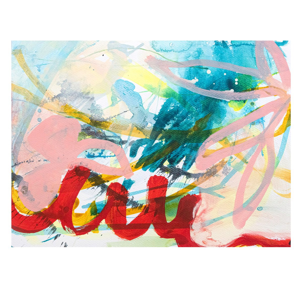 Expressive Abstract Acrylic Painting By Suzie Cumming, 16 X 12", Inner Quest, Original Artwork