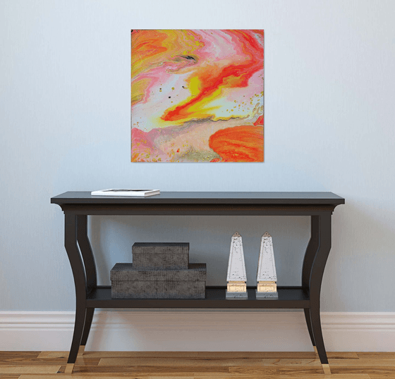 "I Can't Stay Mad At You" - Original Abstract PMS Fluid Acrylic Painting - 24 x 24 inches