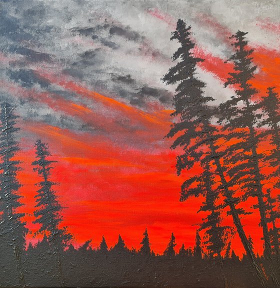 Landscape in red color 1