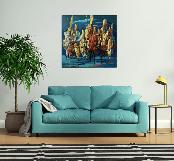 Forest in Gold and Blue