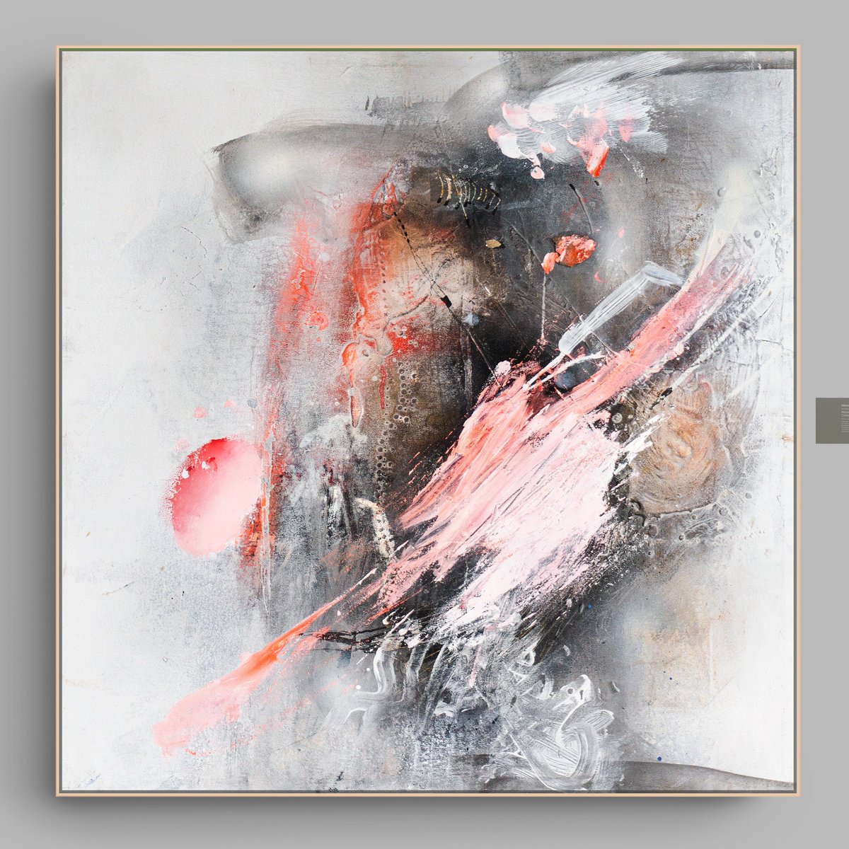 Organic Abstract Painting By Adriano Ribeiro, 28 X 28, Parting Light, Original Artwork