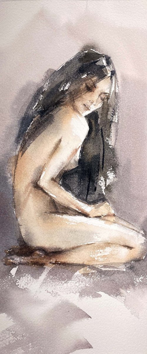 Sitting nude. by Galina Poloz