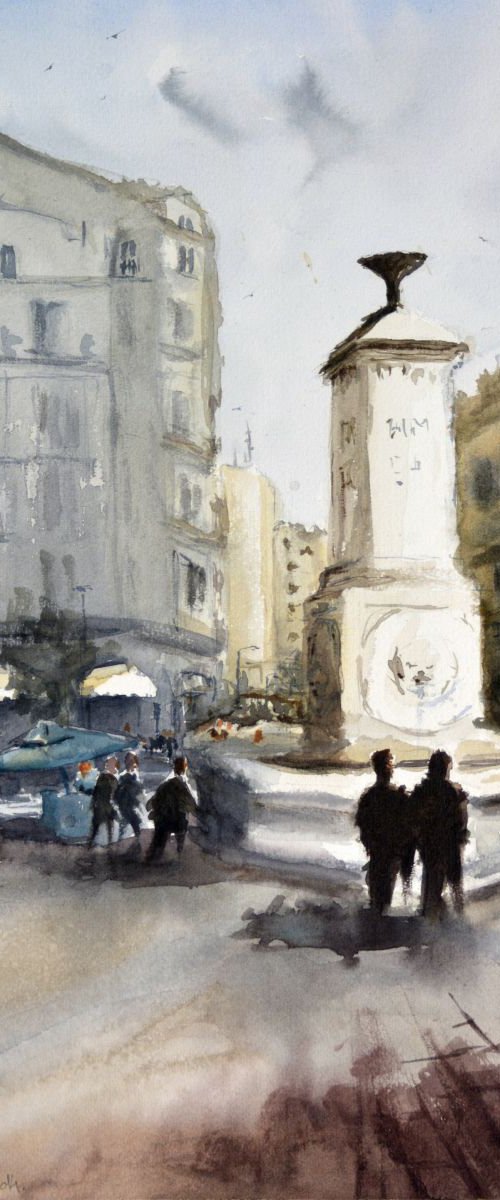 Terazije, Belgrade - original watercolor painting by Nenad Kojić by Nenad Kojić watercolorist