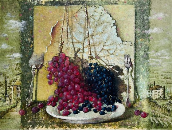 Pink grape Large fruit art