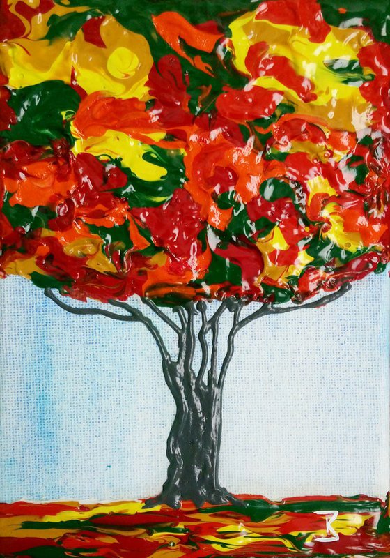 Autumn Tree, mini painting
