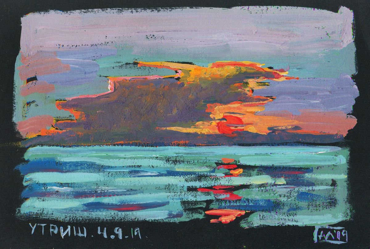 Sunset at sea by Sasha Makieva