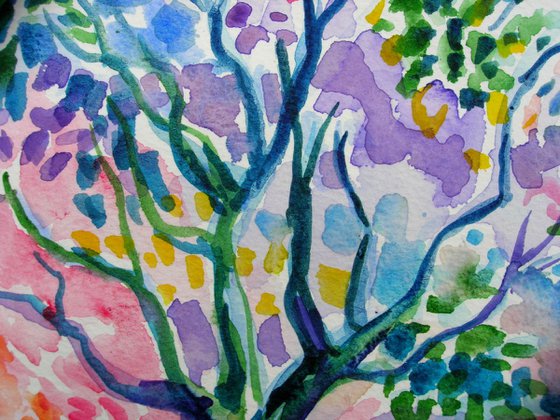 A walk with Matisse - watercolours