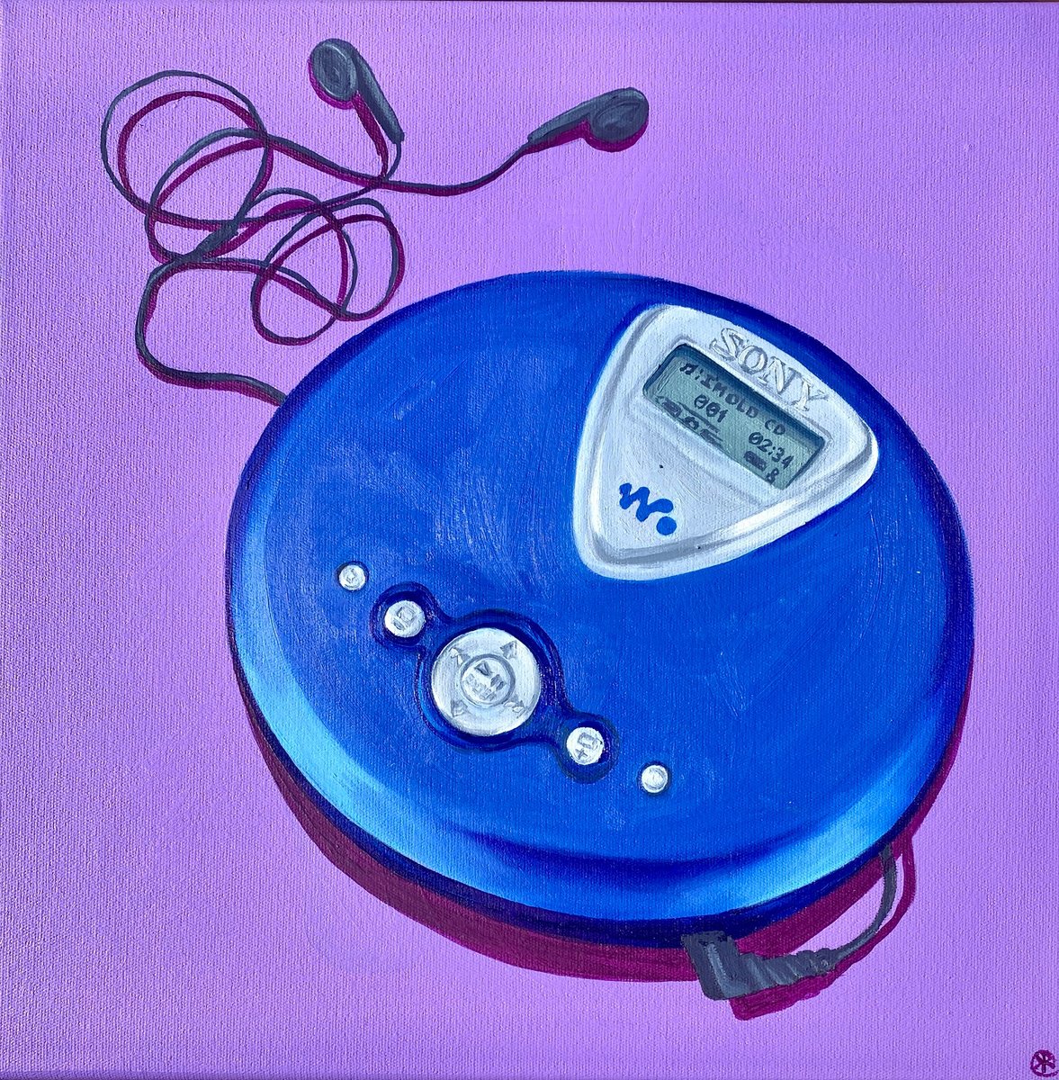 Urban And Pop Still Life Oil Painting By Kate Revill, 13 X 13", Disc-Connected, Original Artwork