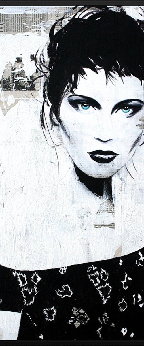 "BLUE EYES ... " ORIGINAL PAINTING , GIFT,WOMAN, VALENTINE'S DAY by mir-jan