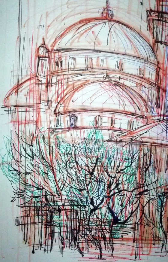 Şişli Mosque, Drawing on paper