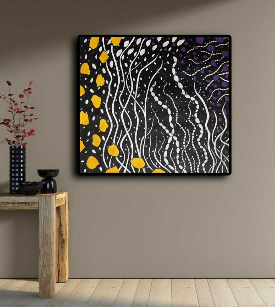 Abstract Acrylic Painting By Riccardo Ticco Capparella, 50 X 45", How Deep Is The Sea!" #17, Original Artwork