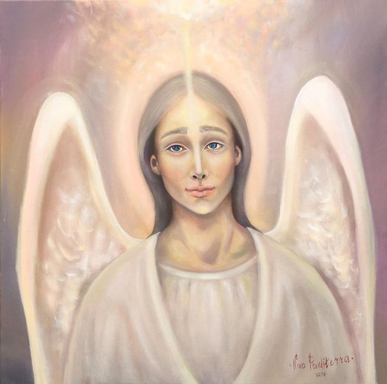 Archangel Anael - original oil painting on stretched canvas