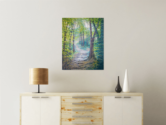 Sunlit Spring Forest Path