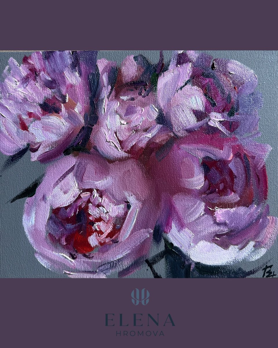 Peonie Diptych By Olena Hromova, 4 X 6, Artwork For Sale On Artfinder