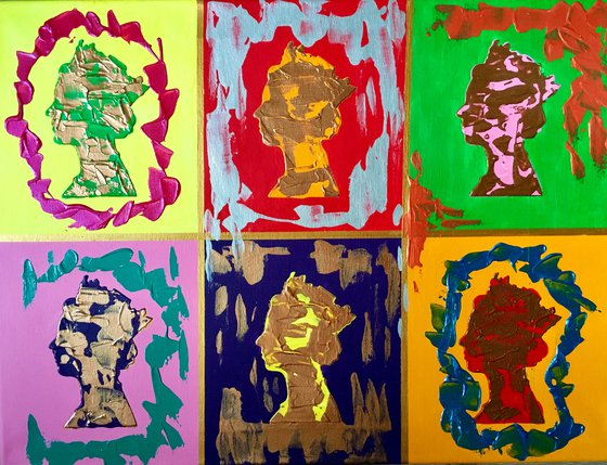 Her Majesty Queen Elizabeth II inspired by Andy Warhol.