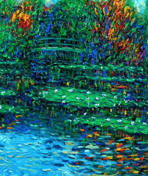 Monet Garden 48x24 inches by Vishalandra Dakur